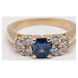 14K Sapphire & Diamond Ring