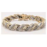 14K Two Tone Gold Diamond Bracelet