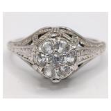 18K Gold Diamond Filigree Ring