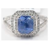 Platinum Oscar Friedman Sapphire & Diamond Ring