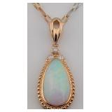 Sterling/18K Gold Overlay 10.81 ctw Opal &  Diamon