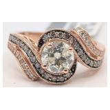 14K Rose Gold Levian Diamond & Chocolate Diamond R