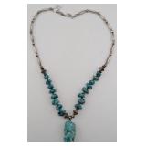 Sterling Southwestern Turquoise Beaded Necklace