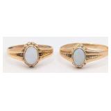Lot of (2) 10K Gold Opal Rings
