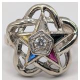 10K Gold Vintage Diamond Eastern Star Ring