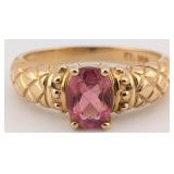 14K Gold Ruby Solitaire Ring