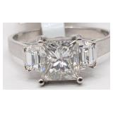 Platinum Princess & Baguette Diamond Engagement Ri