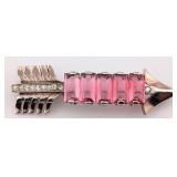 Vintage Sterling Reja Ruby & Sapphire Arrow Brooch