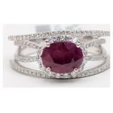 Platinum Oscar Friedman Burmese Ruby & Diamond Rin