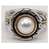 Sterling & 14K Gold John Atencio Solar Eclipse Pea