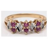 10K Gold Ruby & Diamond Ring