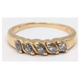 14K Gold 5 Stone Diamond Ring