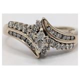 14K Gold Marquis Diamond Wedding Ring