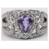 Platinum Sapphire & Diamond Ring