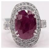 Platinum Oscar Friedman Ruby & Diamond Ring