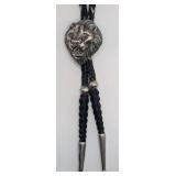 Vintage Sterling Lion Head Bolo Tie