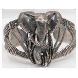 Handcrafted Sterling Silver African Elephant Cuff