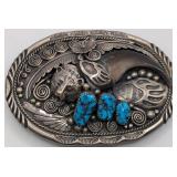 Vintage Sterling Navajo Bear Claw Buckle