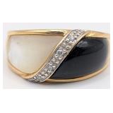 14K Gold Diamond Black Onyx & MOP Alwand Vahan Rin