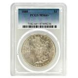 1888 U.S. Morgan Silver Dollar PCGS MS 64+