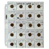 20 Piece 1909 VDB-1933 Mixed Date Better Grade Lin