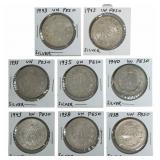 (8) 1935-1938 Estados Unidos Mexico One Peso Silve