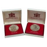 1972 & 1973 Trinidad & Tobago Ten Dollar Proof Sil