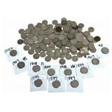 108 Piece 1883-1912 Mixed Date Liberty Head 'V'