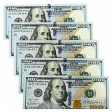 (5) 2009 $100 Uncirculated Consecutive Number Fede