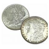 1885 & 1886 United States Morgan Silver Dollars