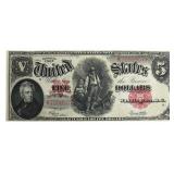 Series Of 1907 United States $5 Large Size 'Woodc