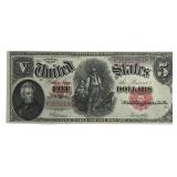 Series Of 1907 United States $5 Large Size 'Woodc