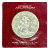 1973 Bahama Islands $5 Sterling Silver Uncirculate