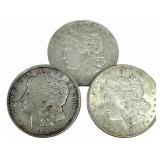 (3) 1921 United States Morgan Silver Dollars