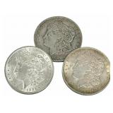 (3) 1921 United States Morgan Silver Dollars