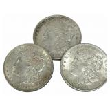 (3) 1921 United States Morgan Silver Dollars