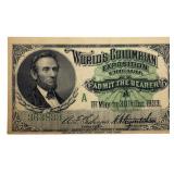 1893 World's Columbian Exposition Chicago 'Lincol