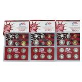 (2) 2005 & (1) 2006 United States Mint Silver Proo