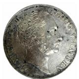 1855 German States Bavaria 2 Gulden Silver Coin