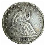 1854 Arrows United States Liberty Seated Silver Ha