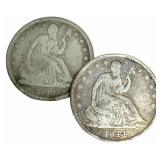 1840 & 1844 United States Liberty Seated Silver Ha