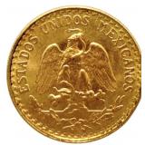 1945 Mexico Two Pesos 90% Fine Gold Coin