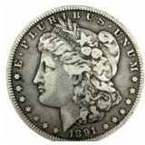 1891-CC United States Morgan Silver Dollar