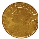 1925-B Swiss 20 Franc 90% Fine Gold Coin