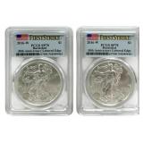 (2) 2016-W Burnished American Silver Eagles PCGS S