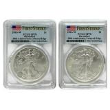 (2) 2016-W Burnished American Silver Eagles PCGS S