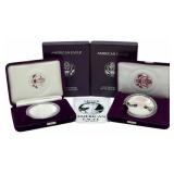1989-S & 1990-S American Silver Eagle Proof Coins