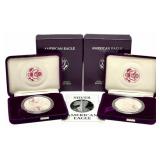 (2) 1987-S American Silver Eagle Proof Coins