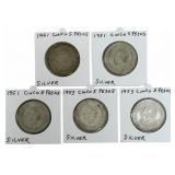 (5) 1951 & 1953 Estados Unidos Mexico Five Peso 72