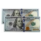 (2) Series 2009 A $100 Uncirculated Consecutive Nu